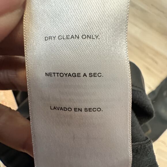 Habitual Taylor Women M Blouse Cropped Faux-Leather Button Front Shirt Black - Picture 9 of 11